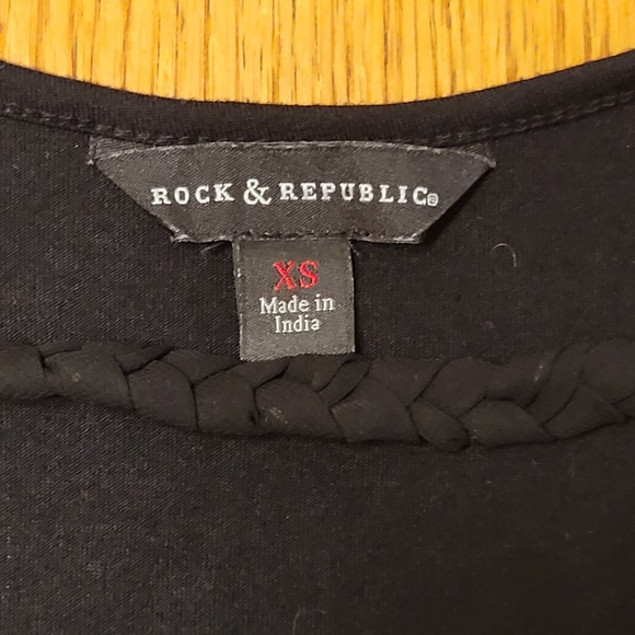 Rock & Republic, Black Beaded Tank Top, Size XS - Picture 3 of 4